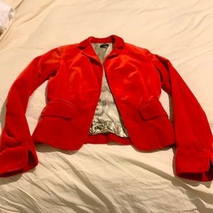 Red velvet J Crew blazer, size 0